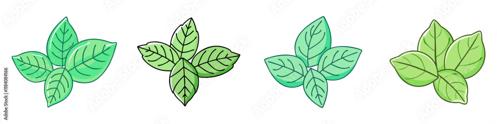 basil leaves vector icon, vegetables vector illustration - simple illustration of basil leaves perfect for logos, and vegetables-themed designs. basil leaves vector icon, vegetables vector illustration - simple illustration of basil leaves perfect for logos, and vegetables-themed designs.