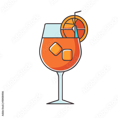aperol spritz vector icon, drinks vector illustration - simple illustration of aperol spritz perfect for logos, and drinks-themed designs.