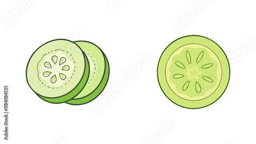 cucumber slice vector icon, vegetables vector illustration - simple illustration of cucumber slice perfect for logos, and vegetables-themed designs.