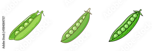green peas in pod vector icon, vegetables vector illustration - simple illustration of green peas in pod perfect for logos, and vegetables-themed designs.