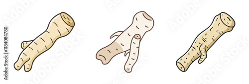 horseradish root vector icon, vegetables vector illustration - simple illustration of horseradish root perfect for logos, and vegetables-themed designs.