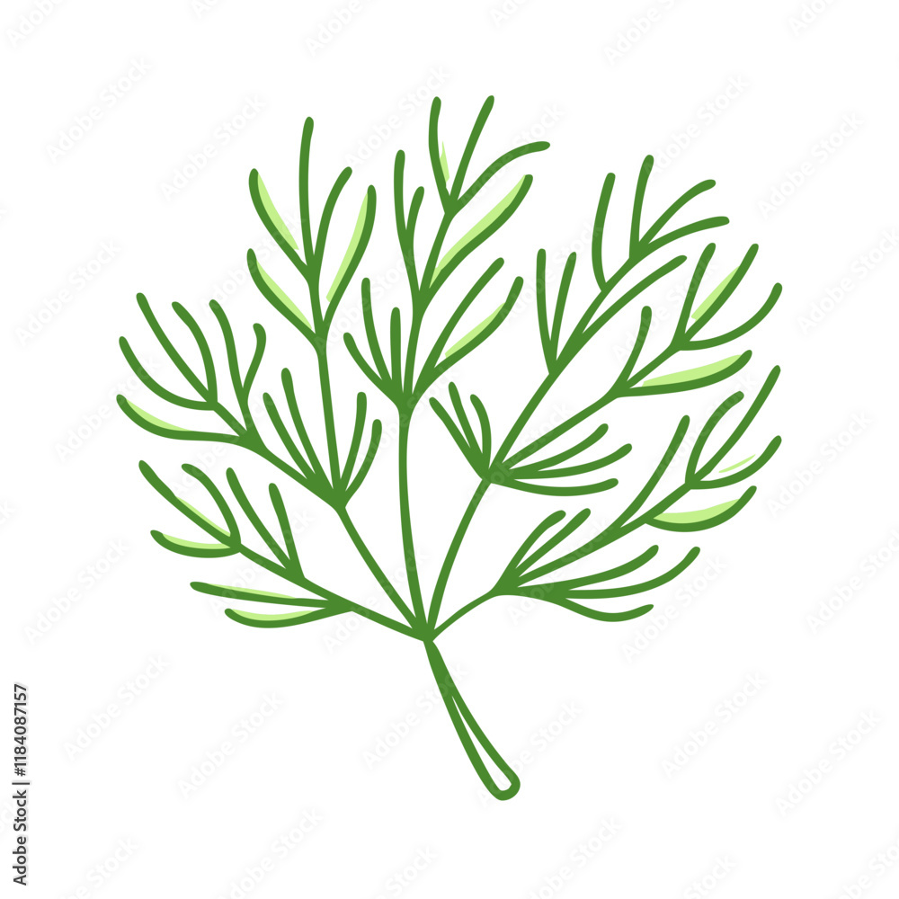 Fototapeta premium dill vector icon, vegetables vector illustration - simple illustration of dill perfect for logos, and vegetables-themed designs.
