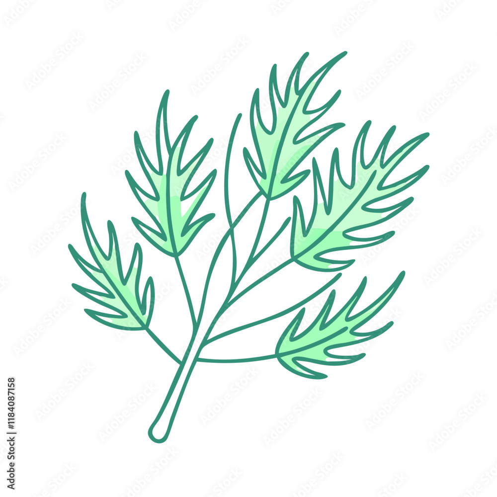 Fototapeta premium dill vector icon, vegetables vector illustration - simple illustration of dill perfect for logos, and vegetables-themed designs.
