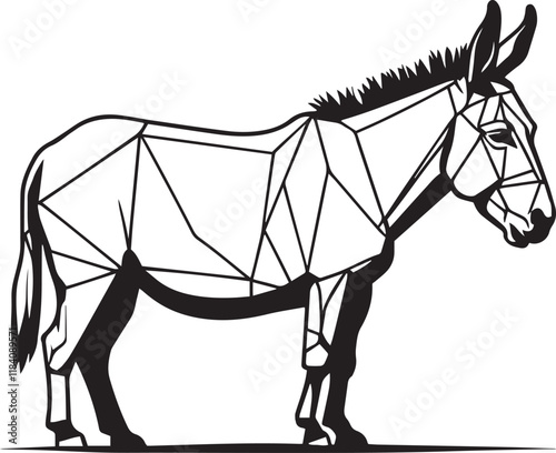 Black donkey silhouette vector illustration on white background.