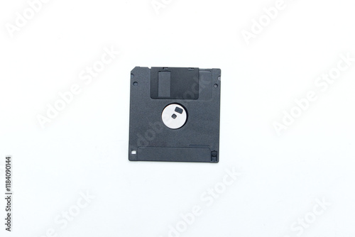 Minimalist Image of a Floppy Disk on White