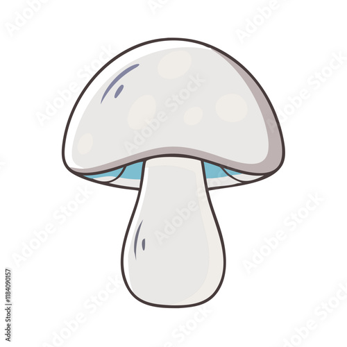 white mushroom vector icon, vegetables vector illustration - simple illustration of white mushroom perfect for logos, and vegetables-themed designs.