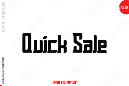 Quick Sale Special Offer Text Banner Design Typography Template