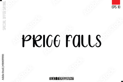 Typography Lettering Special Offer Design For Advertising Price Falls.