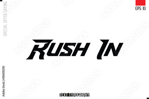 Typography Lettering Special Offer Design For Advertising Rush In