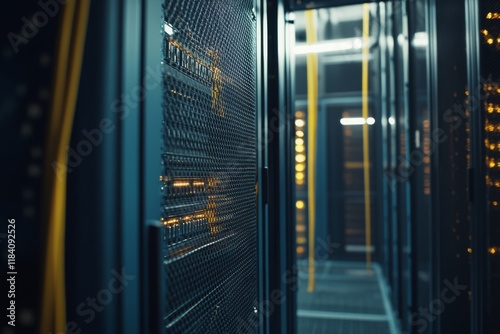 A near view of a programmable logic controller (PLC) panel in an industrial context. The PLC is integral to automation systems, directing and supervising multiple processes photo