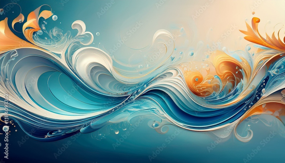 Summer background and banner with water, splash and waves in vector abstract shape Summer background and banner with water, splash and waves in vector abstract shape