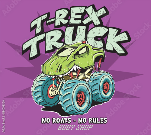 vector cartoon dino illustration for t shirt print 