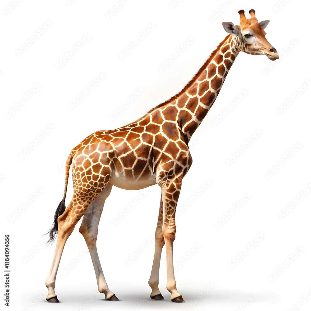 Fototapeta premium giraffe on white background