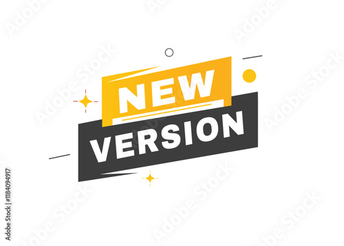 New version banner vector icon label element. Modern template for announcement, marketing design.
