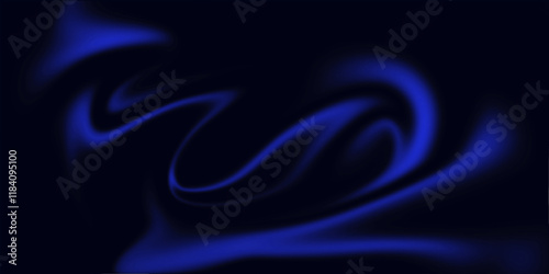 Abstract Blue and Black Swirl Texture Background. Elegant Flowing Blue and Black Gradient Design. Illustration. Vector. 