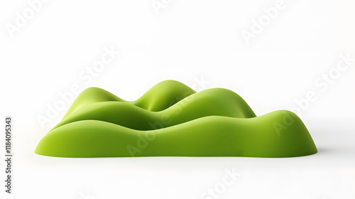 Wallpaper Mural 3D rendering of green hills of grass isolated on a white background Torontodigital.ca