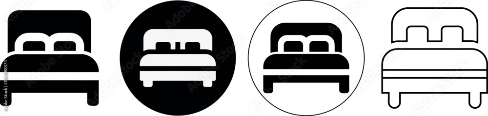 bed icon symbolizing rest, relaxation, and hospitality suitable for travel and accommodation themes. bed icon symbolizing rest, relaxation, and hospitality suitable for travel and accommodation themes.