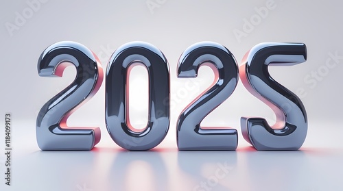  3d '2025' Logo isolated on white background