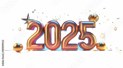  3d '2025' Logo isolated on white background
