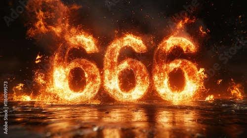 Fiery Representation of the Number 666