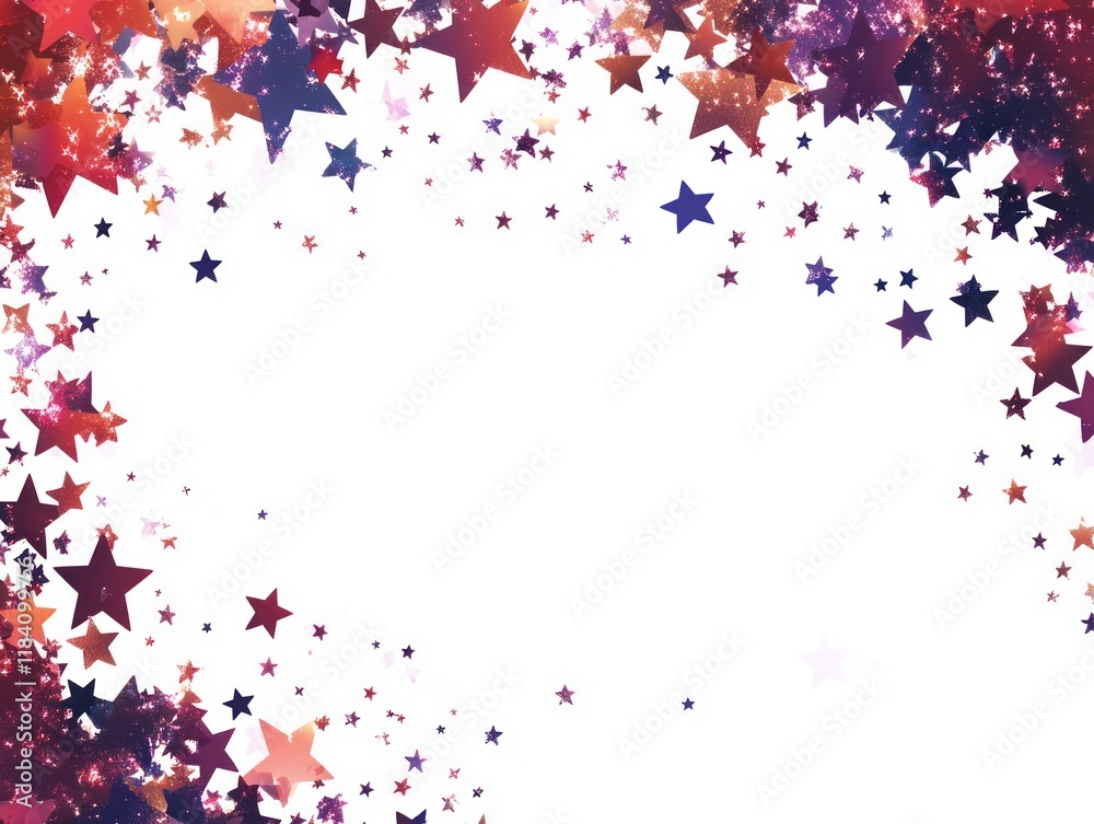 Obraz premium Glittering Star Border Festive Design Background