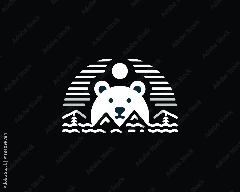Bear logo vector design icon illustration. Bear logo vector design icon illustration.