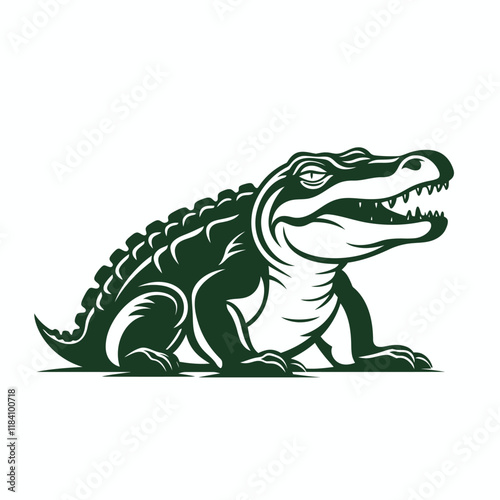  alligator rests on a plain