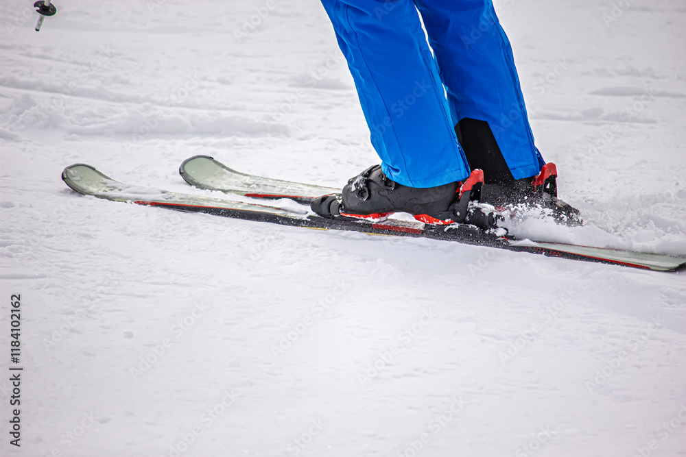 Fototapeta premium Close-Up of Skier in Action