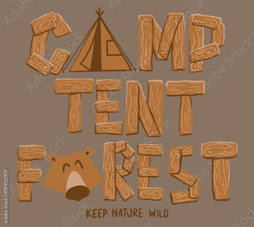 Vector outdoor camp slogan illustration for t shirt prints 