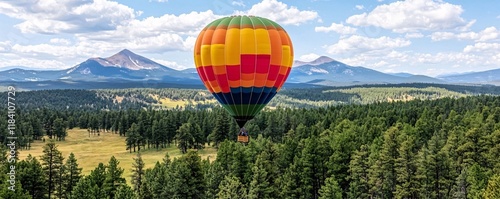 Hot Air Balloon Ride Over Majestic Mountain Range