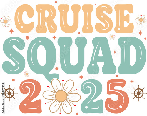 Retro Family Cruise Trip 2025 T shirt Design, Family cruise 2025, Cruise squad 2025, in my cruise era