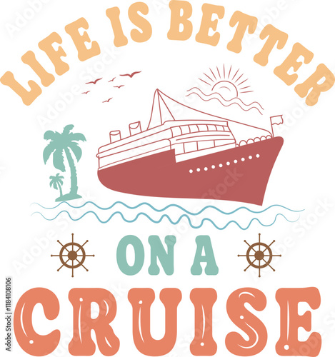 Retro Family Cruise Trip 2025 T shirt Design, Family cruise 2025, Cruise squad 2025, in my cruise era