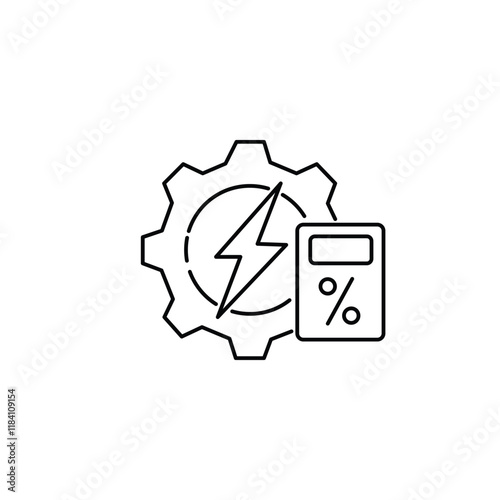 Low energy cost. Vector linear icon isolated on white background.