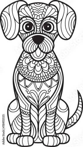 Mandala Dog Art A Beautiful Coloring Page for Adults