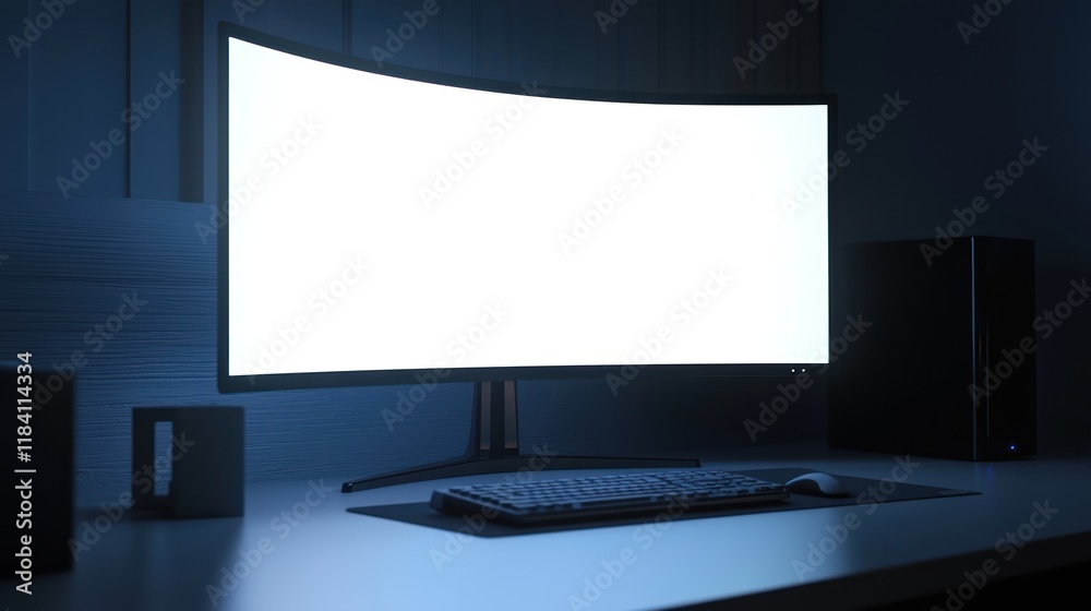 Curved Gaming Setup: Night Mode Curved Gaming Setup: Night Mode