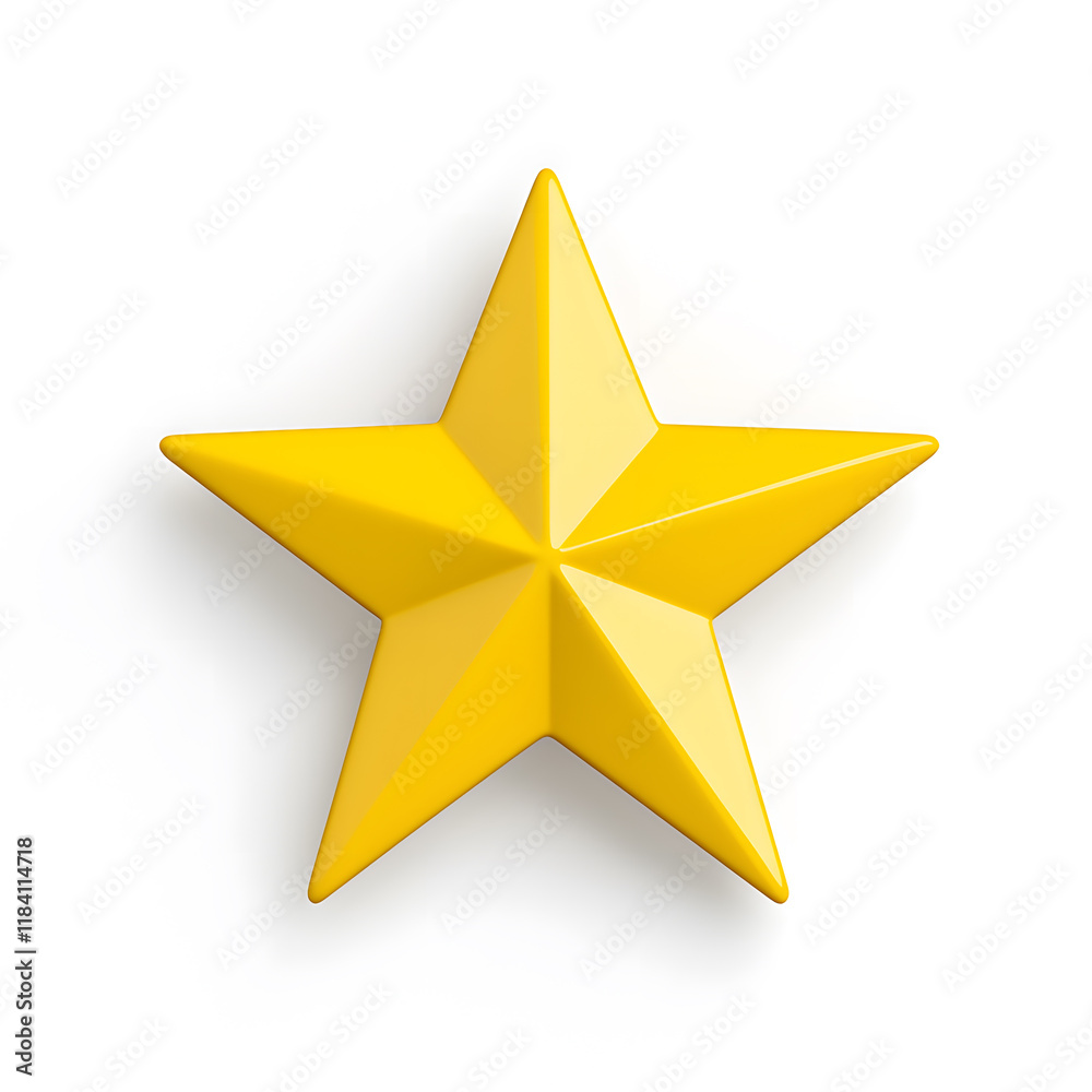Obraz premium 3d gold glossy yellow star icon isolated on white background