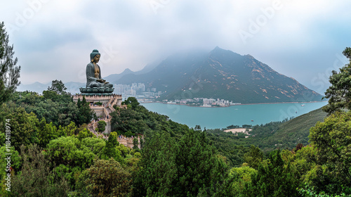 TIan Tan buddha at the Po Lin monastery in Ngong Ping, Lantau island, Hong Kong, China photo