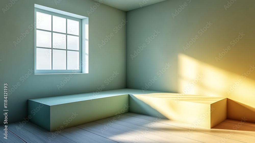 Sunlit Room Corner with Built In Bench Seating Sunlit Room Corner with Built In Bench Seating