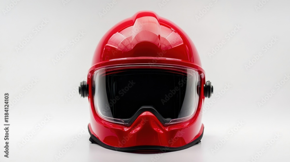 Red Safety Helmet Isolated on White Background Red Safety Helmet Isolated on White Background