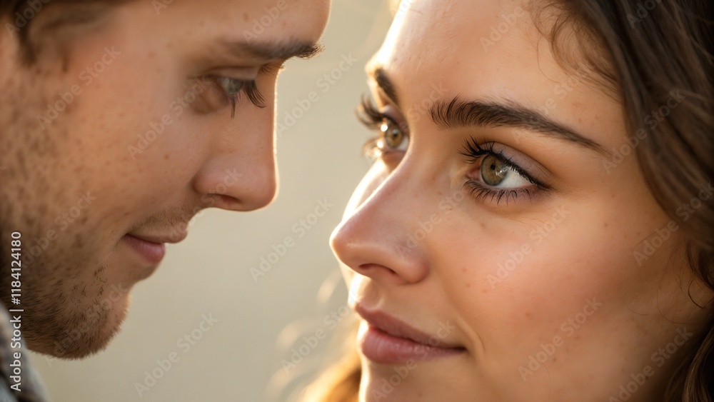 Intimate Moment Between a Man and Woman Gazing Lovingly at Each Other Intimate Moment Between a Man and Woman Gazing Lovingly at Each Other