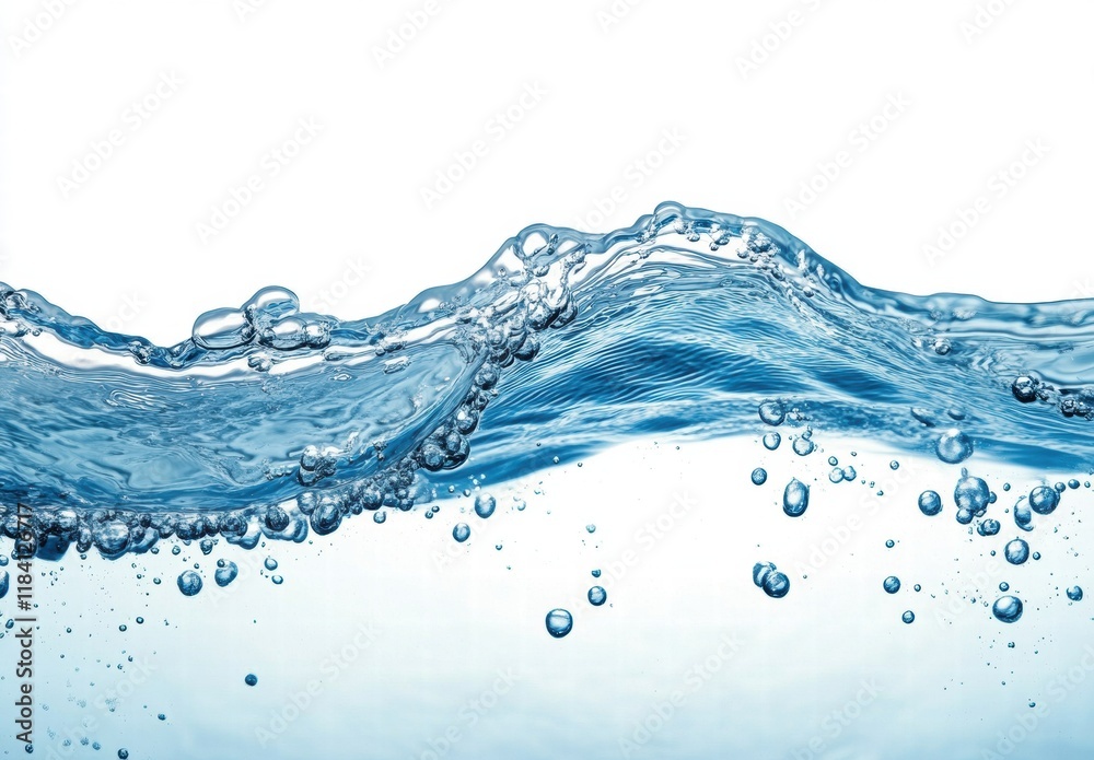 A wave of water with many small bubbles A wave of water with many small bubbles