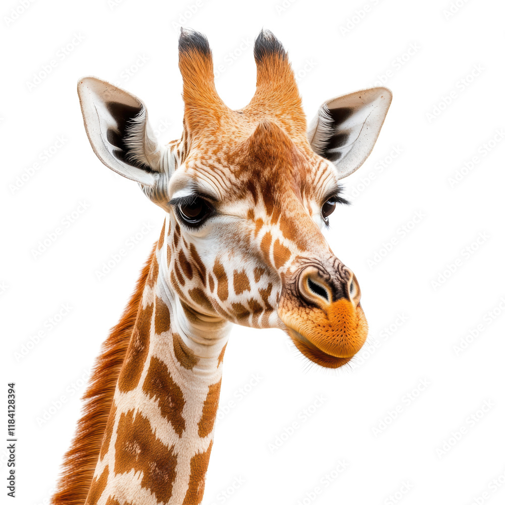 Fototapeta premium Close-up of a majestic giraffe with striking features