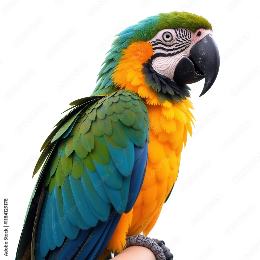 Obraz premium Tropical parrot on transparent background