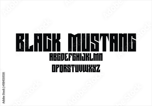 Black Mustand font for logo and headline. Isolated vector typeset