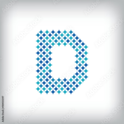 Modern star letter D logo. All numbers are in line strip form. Alphabet character and letters linear abstract design. Logo, corporate identity, application, creative poster and more.