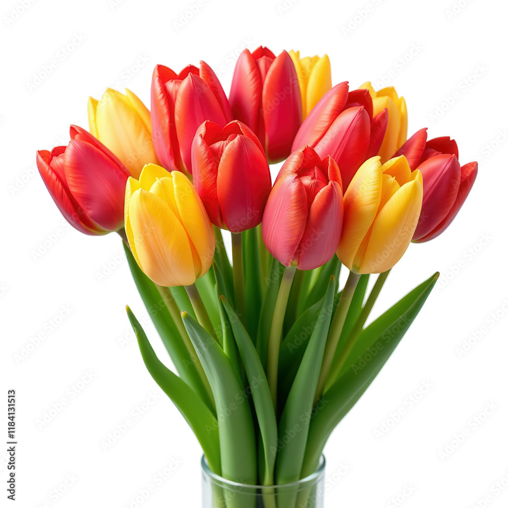 Bouquet of tulips on transparent background Bouquet of tulips on transparent background