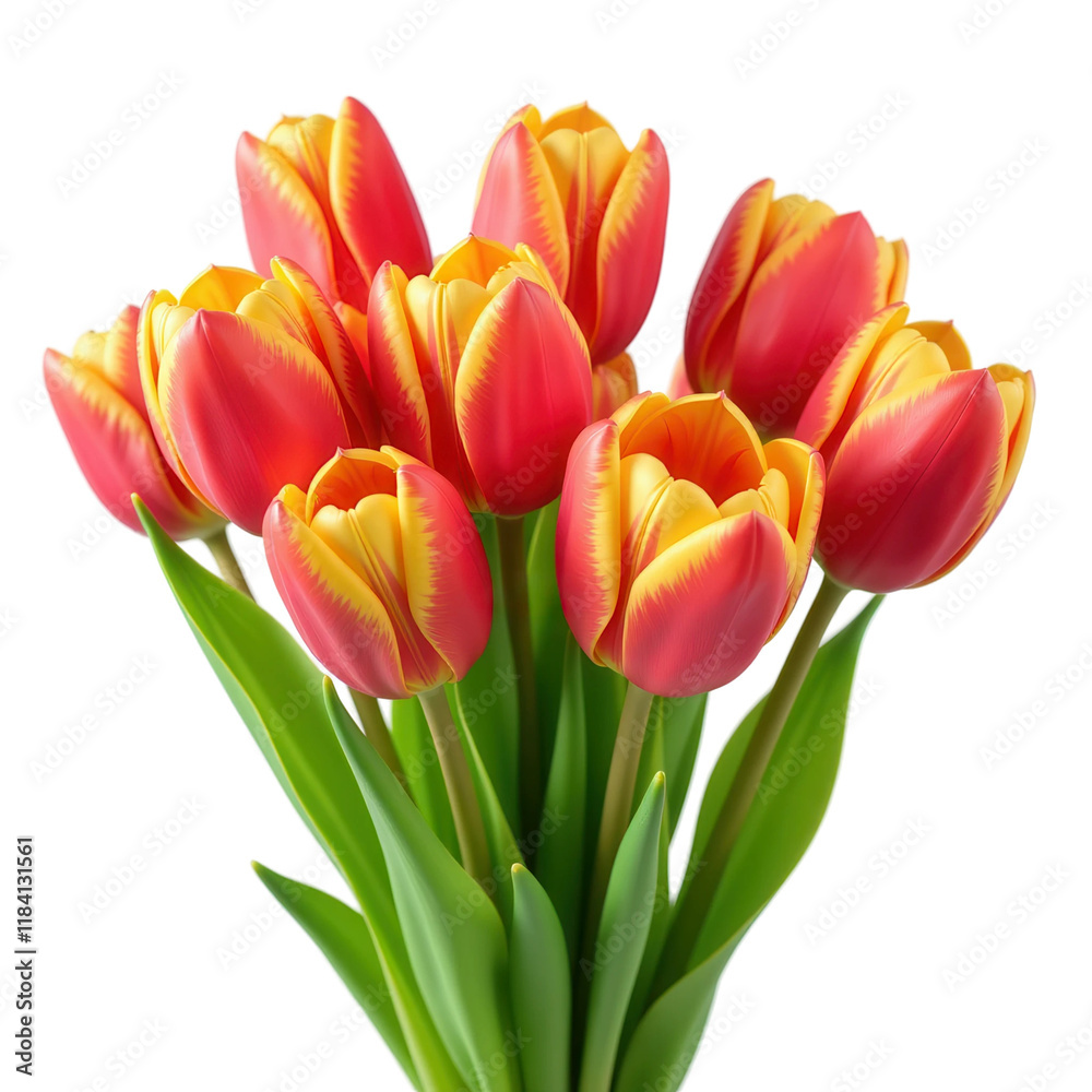 Bouquet of tulips on transparent background Bouquet of tulips on transparent background