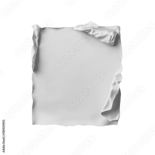 Crumpled white paper with textured edges photo