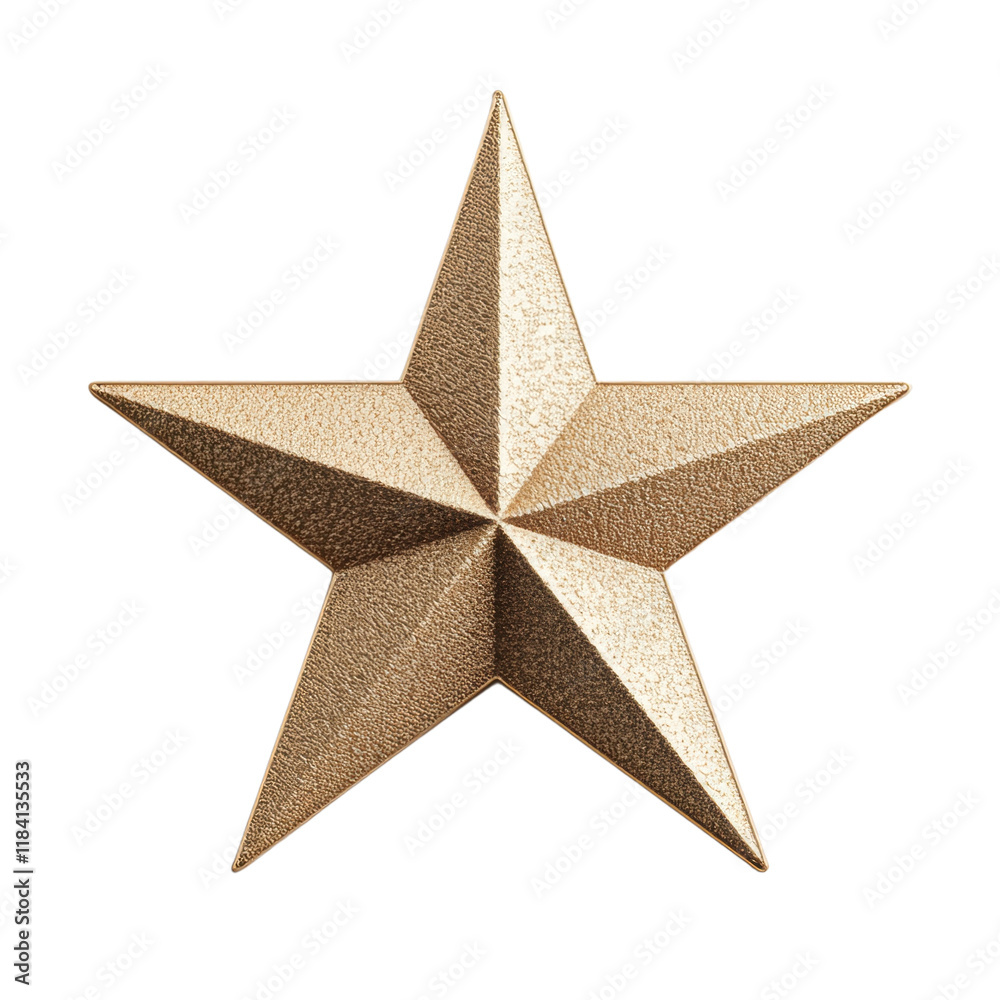 Obraz premium Three-dimensional golden star with textured surface