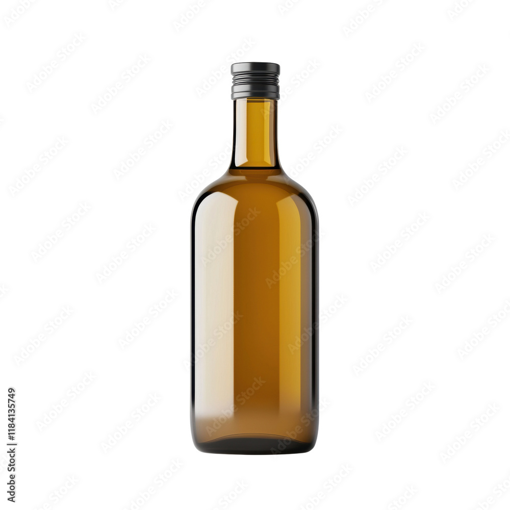 Elegant amber glass bottle on a clean background Elegant amber glass bottle on a clean background